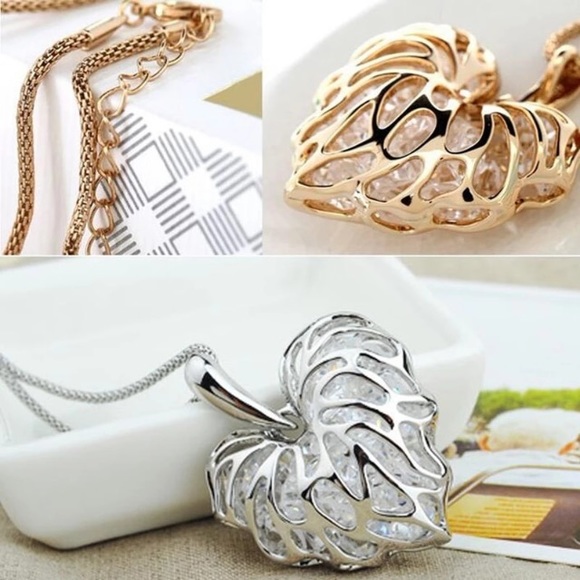 ๐๐๐ฒFIRMโBUNDLEโ4 DISCOUNT!๐LEAF HEART CAGED CZ - Picture 6 of 8